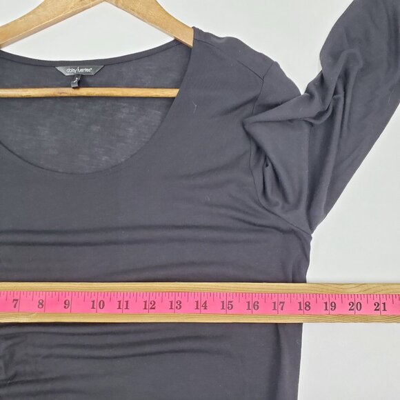Daisy Fuentes NWT Womens L Black Draped 3/4 Sleeve Rayon Tunic Top Evening - Picture 15 of 16